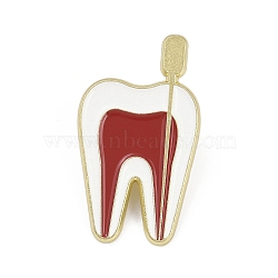 Tooth Enamel Pins, Alloy Lapel Pin Backs for Backpack Clothes, Dark Red, 36x21mm(JEWB-V007-01G-02)