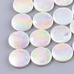Acrylic Imitation Pearl Beads, AB Color, Flat Round, Seashell Color, 31.5x6mm, Hole: 1.8mm(X-OACR-S024-16C)