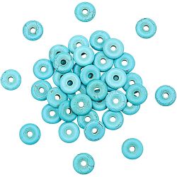 Nbeads 50Pcs Synthetic Turquoise Pendants, Donut/Pi Disc, Dyed, Turquoise, Donut Width: 7.5mm, 20x4~4.5mm, Hole: 5mm(TURQ-NB0001-11)