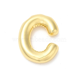 Eco-Friendly Rack Plating Brass Pendants, Long-Lasting Plated, Lead Free & Cadmium Free, Real 18K Gold Plated, Letter Charm, Letter C, 21x17x5mm, hole: 3.5x2mm(KK-R143-21G-C)