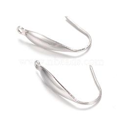 Tarnish Resistant 304 Stainless Steel Earring Hooks, Ear Wire, with Vertical Loop, Stainless Steel Color, 20x4mm, Hole: 1mm(STAS-R089-02)