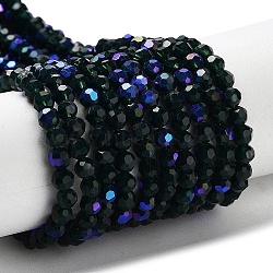 Opaque Glass Beads Strands, Faceted, Round, Dark Slate Gray, 3mm, Hole: 0.8mm, about 163~166pcs/strand, 50~51cm(EGLA-A035-P3mm-L23)