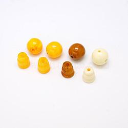 Buddhist Jewelry Beaded Findings Resin Guru Beads, T-Drilled Beads, with 3-Hole Round Beads and Cone Beads, Mixed Color, 12mm, Hole: 1mm(RESI-L001-04)