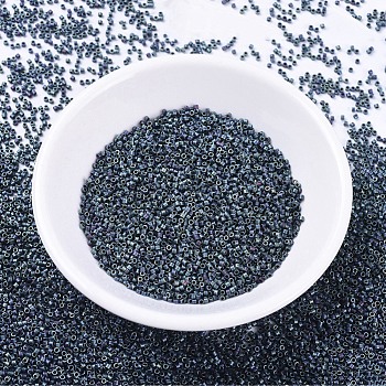 MIYUKI Delica Beads Small, Cylinder, Japanese Seed Beads, 15/0, (DBS0325) Matte Metallic Blue Iris, 1.1x1.3mm, Hole: 0.7mm, about 3500pcs/10g
