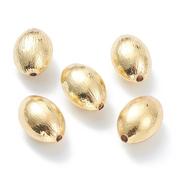 Brass Beads, Long-Lasting Plated, Olive, Real 18K Gold Plated, 16.5x11x10mm, Hole: 1.5mm