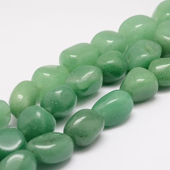 Natural Green Aventurinee Bead Strands, Nuggets, 18~25x16~18x12~16mm, Hole: 2mm, about 22~25pcs/strand, 15.75 inch