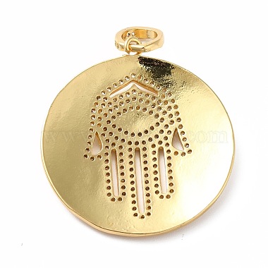 Rack Plating Brass Micro Pave Cubic Zirconia Pendants(KK-E281-02G)-2