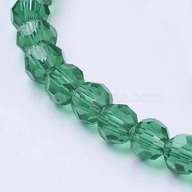 4mm Teal Round Glass Beads