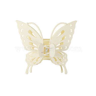 Beige Plastic Claw Hair Clips
