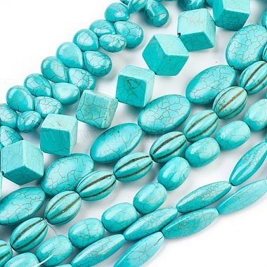 18mm Cyan Others Synthetic Turquoise Beads