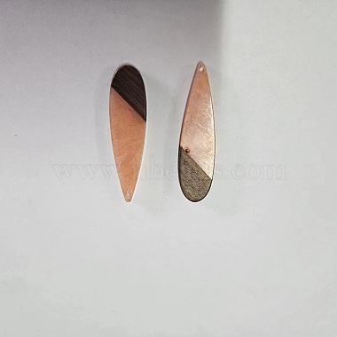 Transparent Resin & Walnut Wood Big Pendants(RESI-TAC0021-129C)-1
