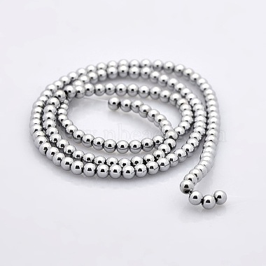 Round Non-magnetic Synthetic Hematite Beads Strands(G-P061-68-3mm)-2