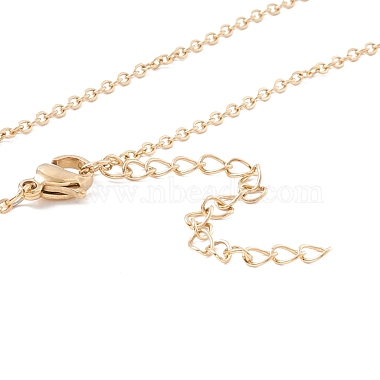 Ожерелье с подвеской в виде звезды из натуральной раковины с 304 цепочкой из нержавеющей стали для женщин(NJEW-C016-11G)-4