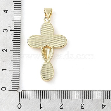 Brass Micro Pave Clear Cubic Zirconia Pendants(KK-Q813-16B-G)-3