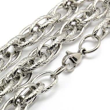 Fashionable 304 Stainless Steel Rope Chain Necklaces for Men(STAS-A028-N044P-L)-2