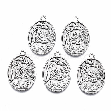 Thai Sterling Silver Plated Oval Alloy Pendants