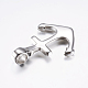 316 Surgical Stainless Steel Leather Cord Clasps Rhinestone Setting(STAS-K157-79AS)-2