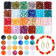 Elite 24 Colors Round Imitation Gemstone Acrylic Beads, Two Tone, Mixed Color, 8mm, Hole: 2mm, 25pcs/color, 600pcs(OACR-PH0004-09C)