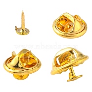 Iron Lapel Pin Backs, Tie Tack Pin, Brooch Findings, Golden, Tray: 4.5mm, 12mm, Pin: 1mm(X-IFIN-R214-02G)