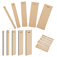 10Pcs 5 Style Wood Macrame Tassel Makers, Rectangle Cutting Guide, Moccasin, 15x1~5x0.3cm, 2pcs/style(DIY-WH0304-952)