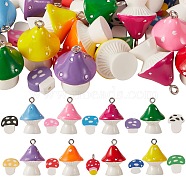 DIY Mushroom Beads and Charms Jewelry Making Finding Kit, Including 45Pcs Handmade Polymer Clay Beads & 5Pcs Charms, 32Pcs Resin Pendants, Mixed Color, 82pcs/set(DIY-SZ0005-95)