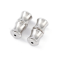 Anti-Tarnish Rhodium Plated 925 Sterling Silver Screw Clasps, Twist Clasps, Barrel, Platinum, 11x5mm, Hole: 1mm(STER-K173-03P)