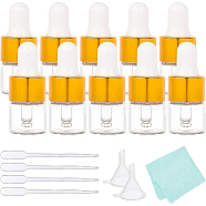 Empty Glass Dropper Bottles, for Essential Oils Aromatherapy Lab Chemicals, with Disposable Plastic Transfer Pipettes and Mini Transparent Plastic Funnel Hopper, Clear, 38x16mm(MRMJ-BC0002-04)