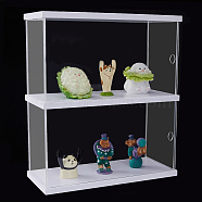 2-Tier Transparent Acrylic Minifigures Display Case, for Models, Building Blocks, Doll Display Holder, Clear, Finished Product: 25.4x11.6x29cm(ODIS-WH0043-23B)