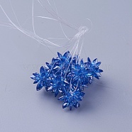 Glass Woven Beads, Flower/Sparkler, Made of Horse Eye Charms, Light Blue, 13mm(EGLA-A003-A19)