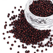 12/0 Glass Seed Beads, Opaque Colours Seep, Crimson, 2mm, hole: 0.8mm(SEED-S005-33)