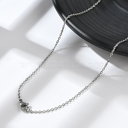 Non-Tarnish 304 Stainless Steel Cable Chains Necklace for Men Women, Stainless Steel Color, Wide: 1.5mm, 17.72 inch(45cm)(NJEW-N050-A02-S15)