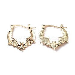 Alloy Bat Hoop Earrings for Women, Light Gold, 25x24x3mm(EJEW-D058-01KCG)