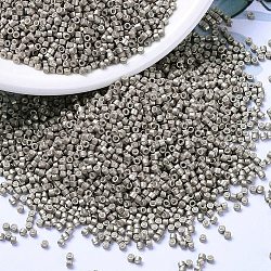 MIYUKI Delica Beads, Cylinder, Japanese Seed Beads, 11/0, (DB1176) Galvanized Matte Ash Gray, 1.3x1.6mm, Hole: 0.8mm, about 2000pcs/10g(X-SEED-J020-DB1176)