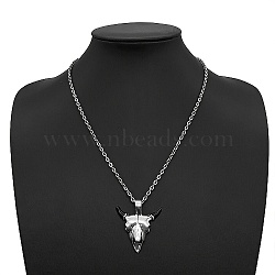 Stainless Steel Pendant Necklaces, Cattle, Stainless Steel Color, No Size(NC1543)