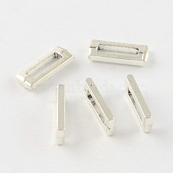 Antique Silver Plated Alloy Letter Slide Charms, Lead Free & Cadmium Free, Letter.I, 10x2x4mm, Hole: 7x2mm(X-TIBEP-S296-I-RS)