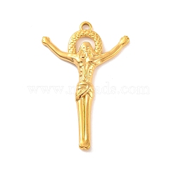 Ion Plating(IP) 304 Stainless Steel Pendants, Priest Charms, Real 18K Gold Plated, 36.5x24x1.8mm, Hole: 2.5mm(STAS-N103-166G)