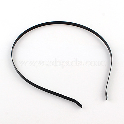 Electrophoresis Hair Accessories Iron Hair Band Findings, Black, 110~125mm(OHAR-Q042-008F-02)