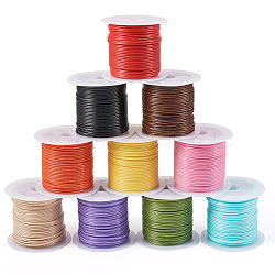 Pandahall 10 Rolls 10 Colors Waxed Polyester Cords, Round, Mixed Color, 1mm, about 10.94 Yards(10m)/Bag, 1 roll/color(YC-TA0001-04)