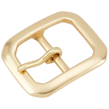 Brass Men's Belt Buckles, Roller Heel Bar Buckle, Square, Light Gold, 69.5x59x15mm