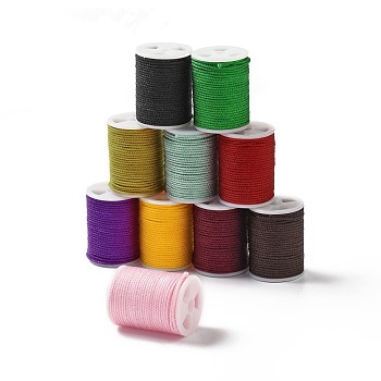 Braided Nylon Threads, Mambo Thread, with Spool, for Jewelry Making, Round, Mixed Color, 1mm, about 6 yards/roll