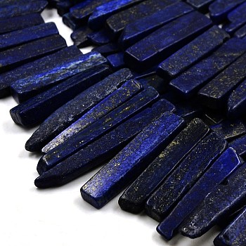 Chip Natural Lapis Lazuli Graduated Beads Strands, Dyed & Heated, 23~62x10~12x4~6mm, Hole: 2mm, about 38pcs/strand, 15.3 inch