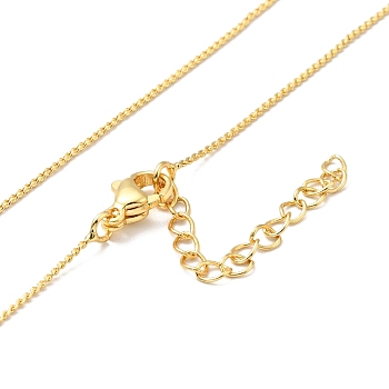 Brass Curb Chains Necklace for Men Women, Cadmium Free & Lead Free, Golden, 17.72 inch(45cm)
