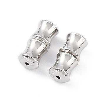 Anti-Tarnish Rhodium Plated 925 Sterling Silver Screw Clasps, Twist Clasps, Barrel, Platinum, 11x5mm, Hole: 1mm