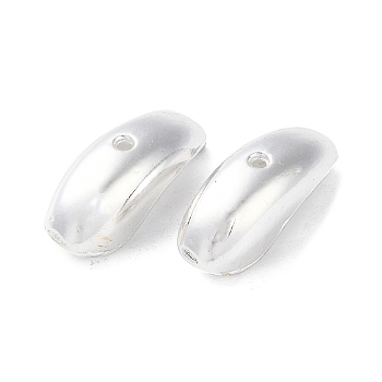 Alloy Beads, Long-Lasting Plated, Curved, Silver, 18x7.5x6.5mm, Hole: 1.2mm