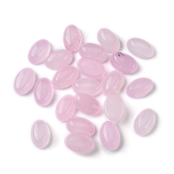 Natural White Jade Cabochons, Oval, Dyed, Pearl Pink, 6x4x2~2.5mm
