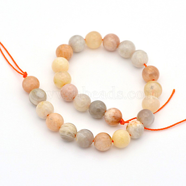 Natural Multi-Moonstone Round Beads Strands(G-P088-43-8mm)-2