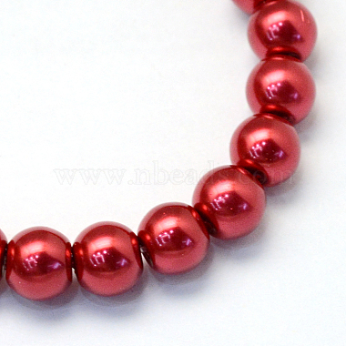 Baking Painted Pearlized Glass Pearl Round Bead Strands(HY-Q003-4mm-51)-2