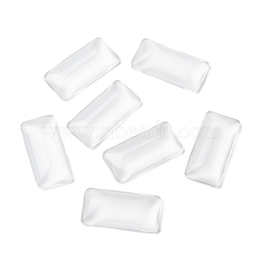 Transparent Rectangle Glass Cabochons(X-GGLA-R025-38x19)-4