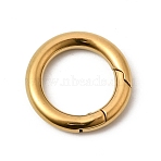 304 Stainless Steel Spring Gate Rings, Ion Plating(IP), Ring, Golden, 18x3mm, Hole: 12mm(STAS-B128-05G-03)