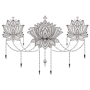 PVC Wall Stickers, for Wall Decoration, Lotus Pattern, 390x900mm(DIY-WH0228-350)